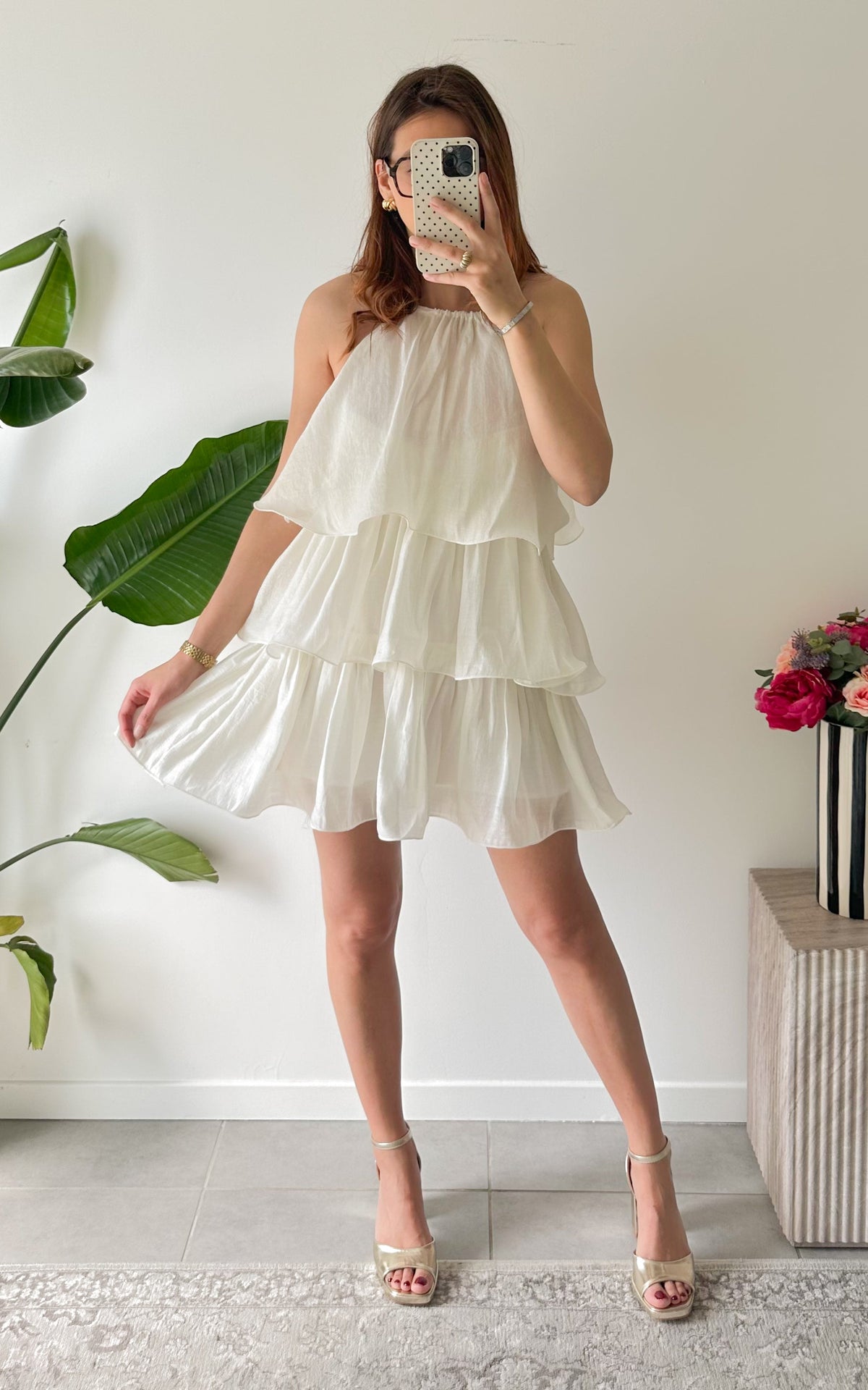 Vestido Con Volantes Ravenna - Blanco