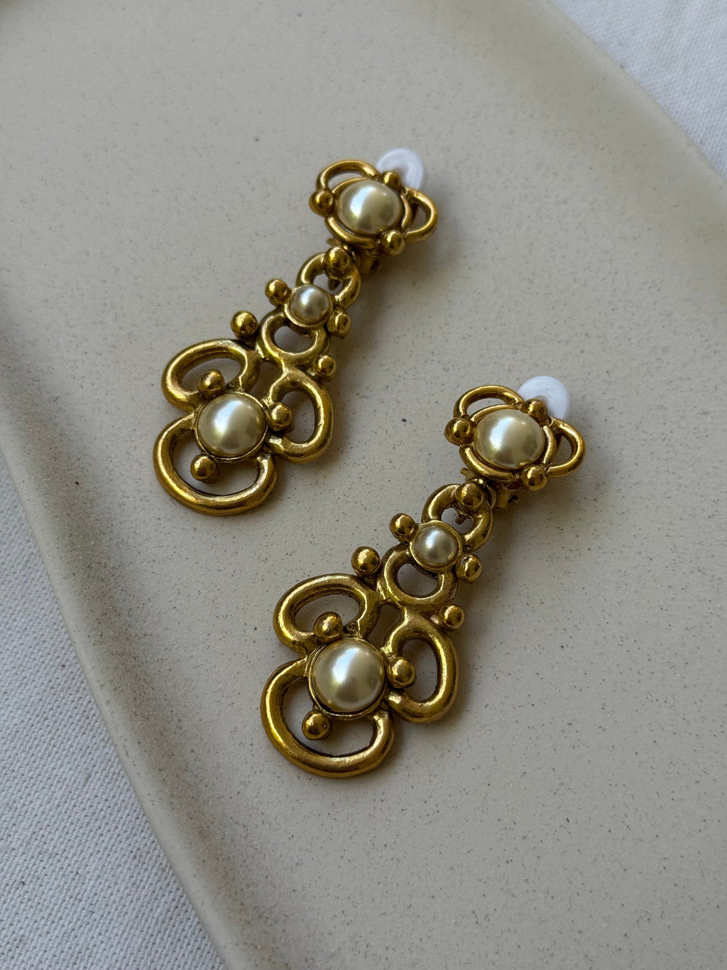 Boucles D’Oreilles Sonia Rykiel Vintage - Perles Fantaisies Pendantes