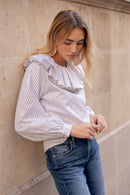 Le Segur Striped Blouse - Chocolate