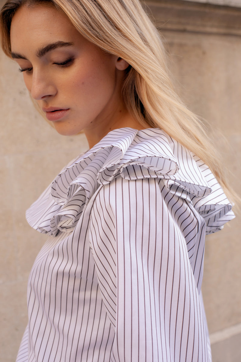 Le Segur Striped Blouse - Chocolate