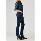 Jeans Dritti a Vita Alta Levi's 724 Blu Scuro