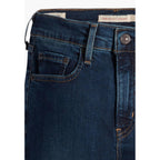 Jeans Dritti a Vita Alta Levi's 724 Blu Scuro
