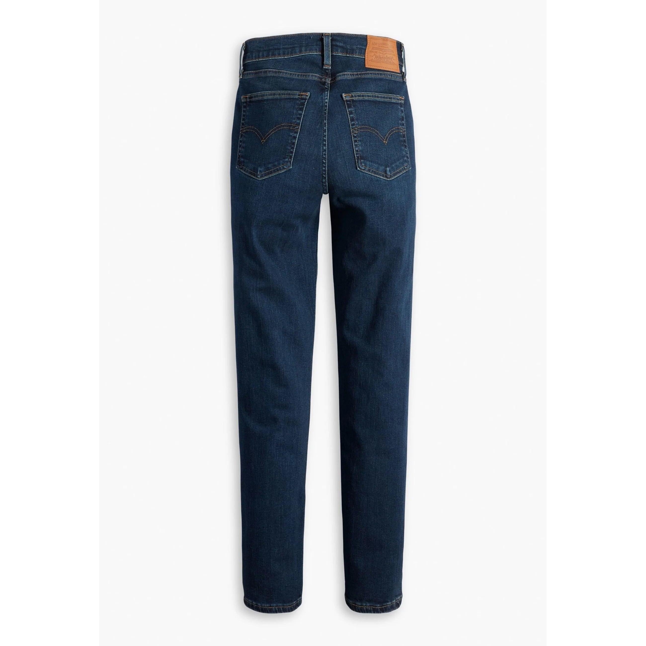 Jeans Dritti a Vita Alta Levi's 724 Blu Scuro