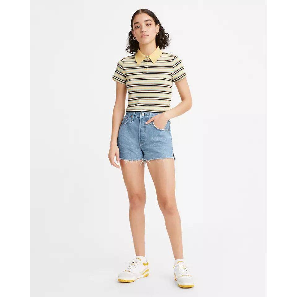 Levi's 501 High-Waisted Denim Shorts Blue