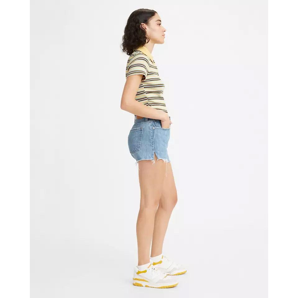 Levi's 501 High-Waisted Denim Shorts Blue