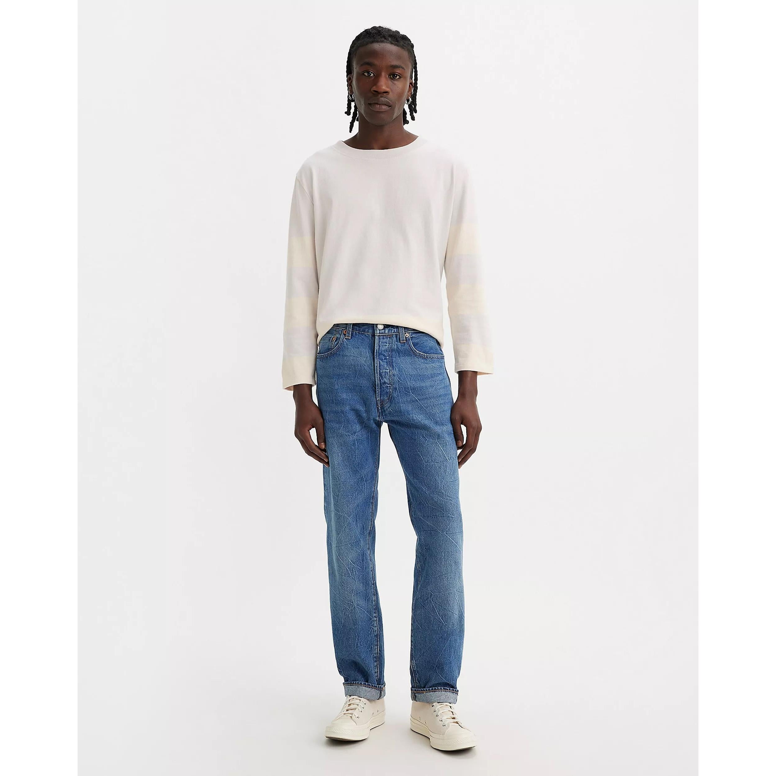 Jean Droit Taille Mi-Haute Levi's 501 1980 Bleu