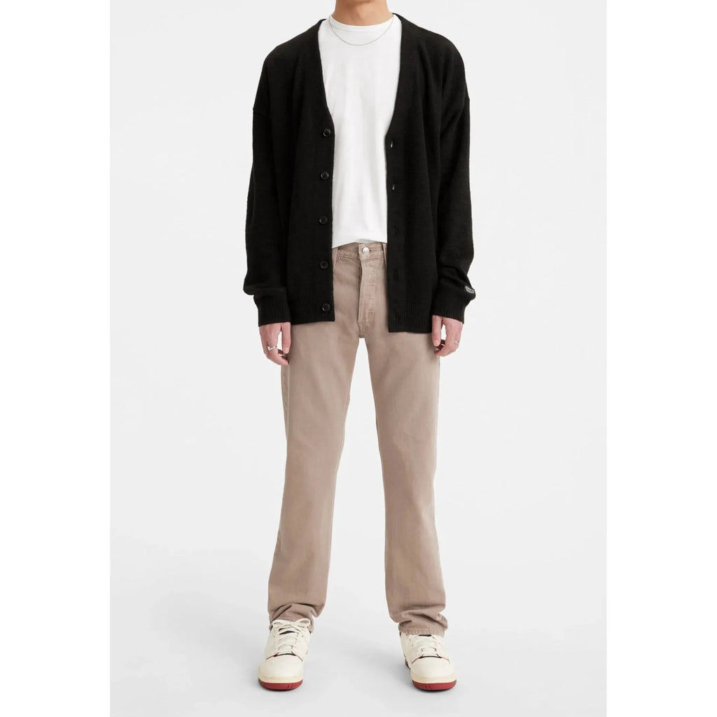 Jeans Dritti a Vita Media Levi's 501 Beige