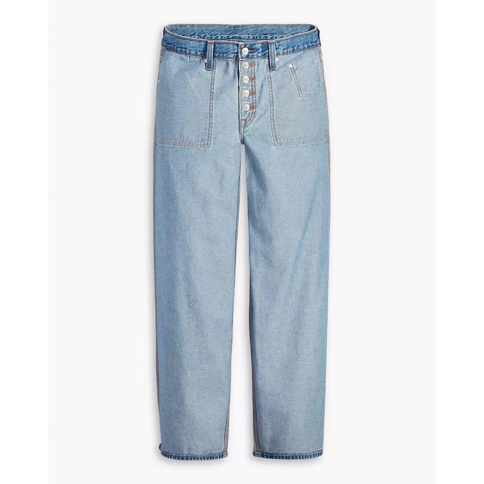 Jean Baggy Taille Mi-Haute Levi's Dad Réversible Bleu