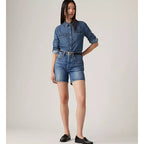 Levi's 501 High-Waisted Denim Shorts Blue
