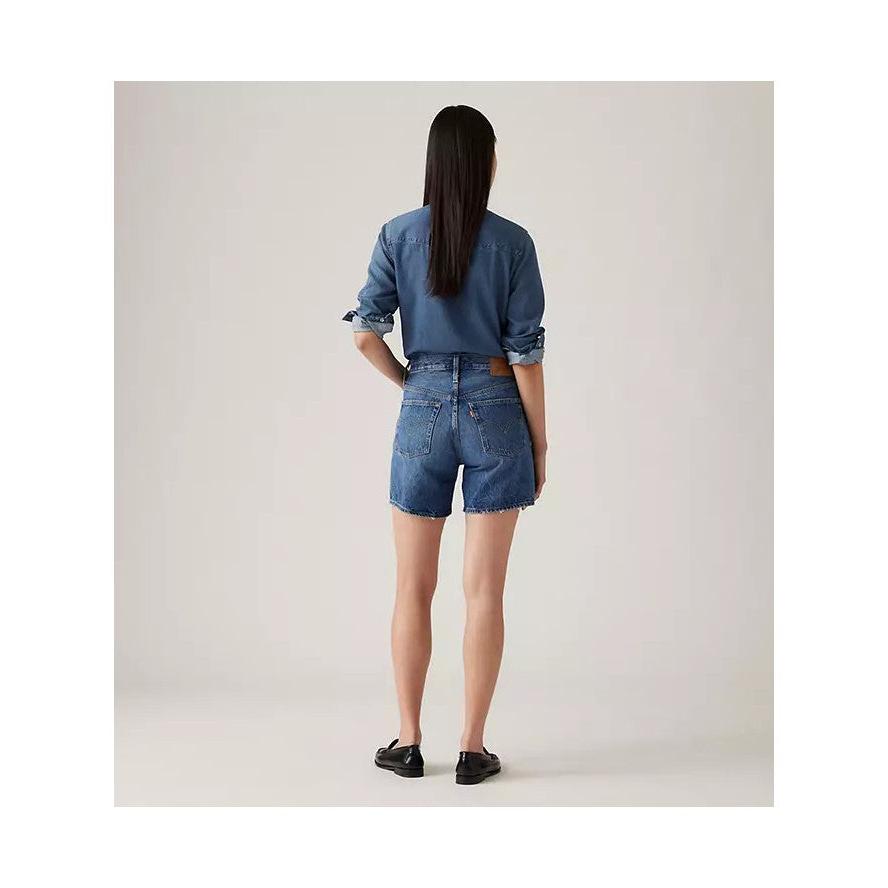 Levi's 501 High-Waisted Denim Shorts Blue