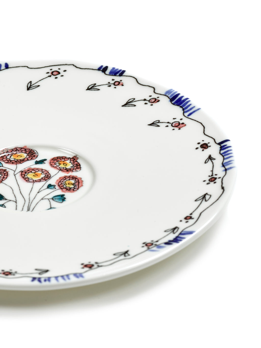 Midnight Flowers - Lot De 2 Soucoupes Pour Tasse À Thé - Porcelaine Bone China - Anemone Milk