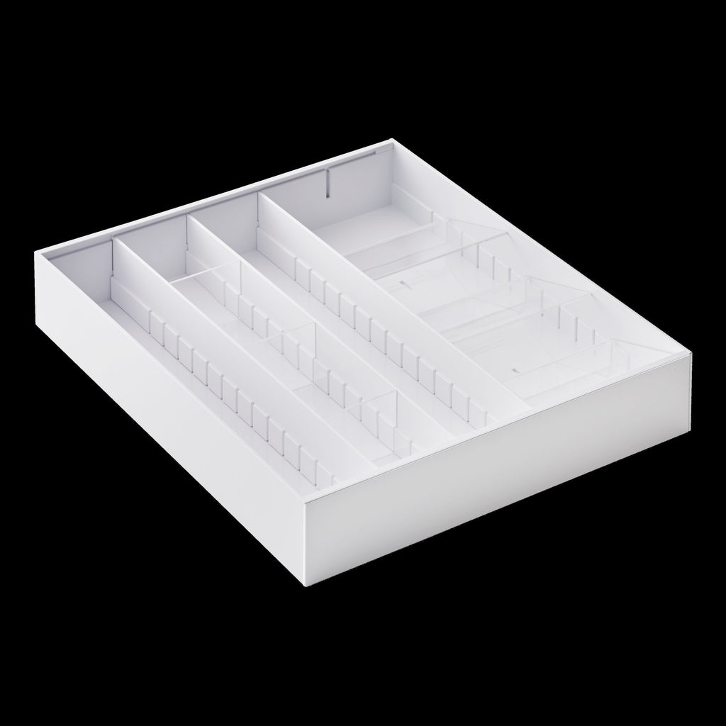 Cubertero Extensible Con Compartimentos Inclinados - Tower - Blanco