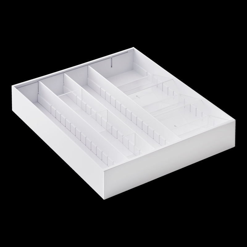 Range-Couverts Extensible Avec Compartiments Inclinés - Tower - Blanc