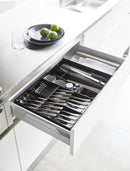 Range-Couverts Extensible Avec Compartiments Inclinés - Tower - Noir