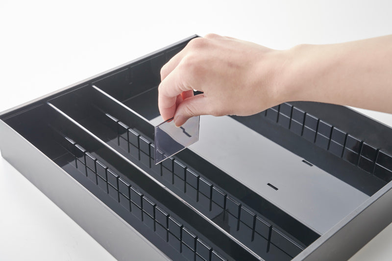 Range-Couverts Extensible Avec Compartiments Inclinés - Tower - Noir