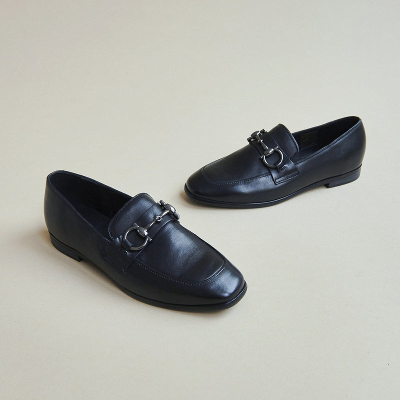 Jonak - Amelle Leather Loafers - Black