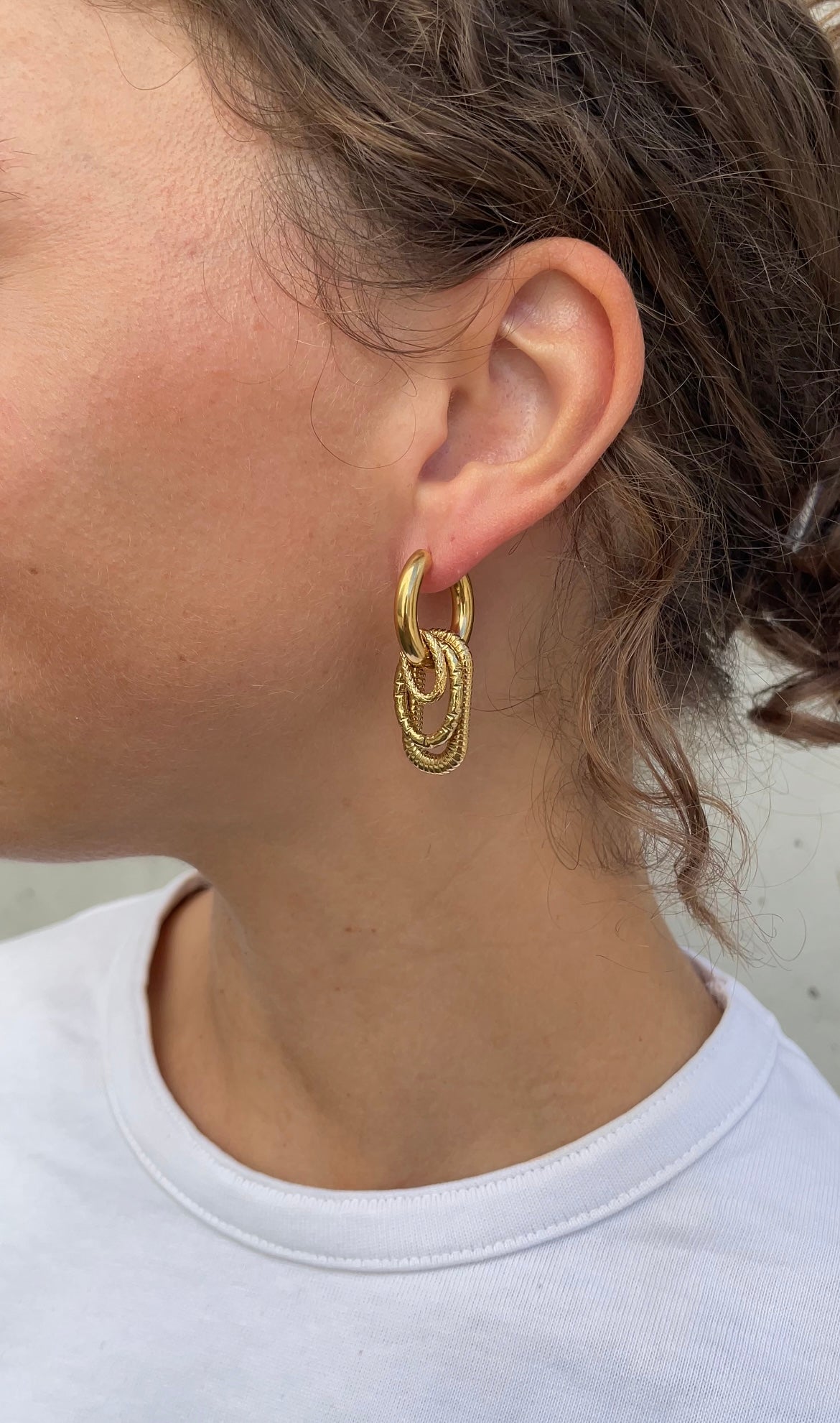 Multiple Oval X Hoop Earrings