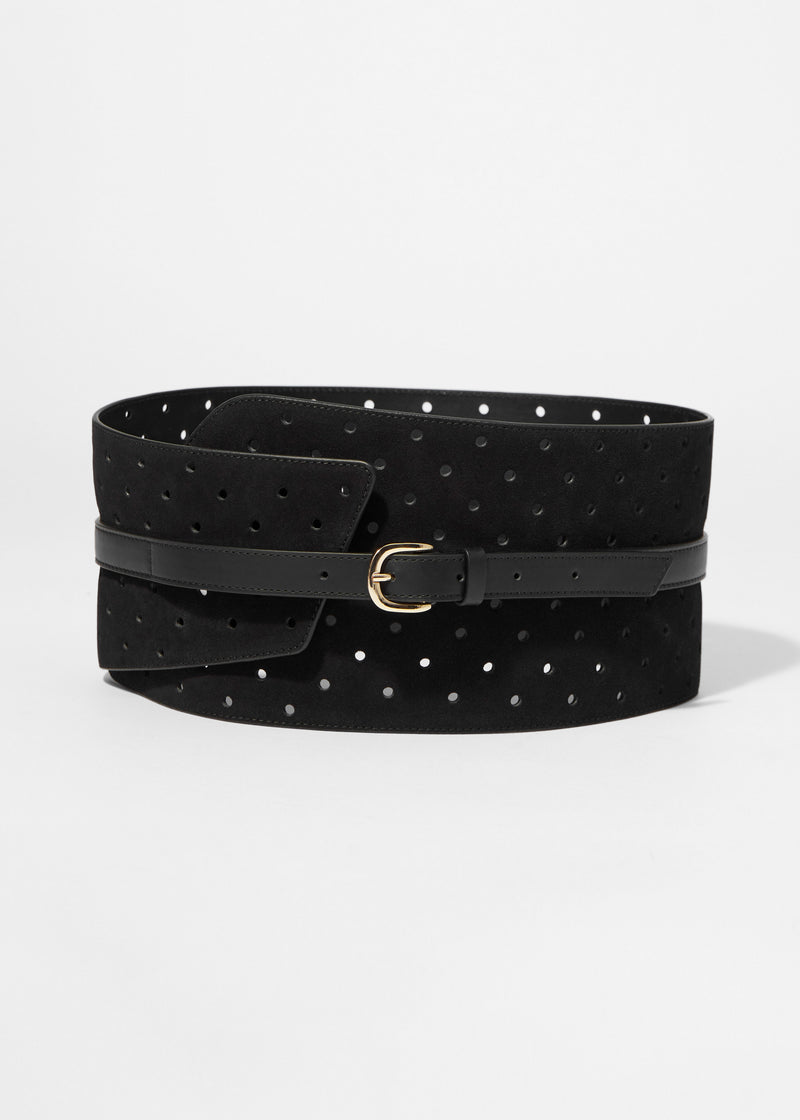 Belt P Peyton Perforated - Black - Women