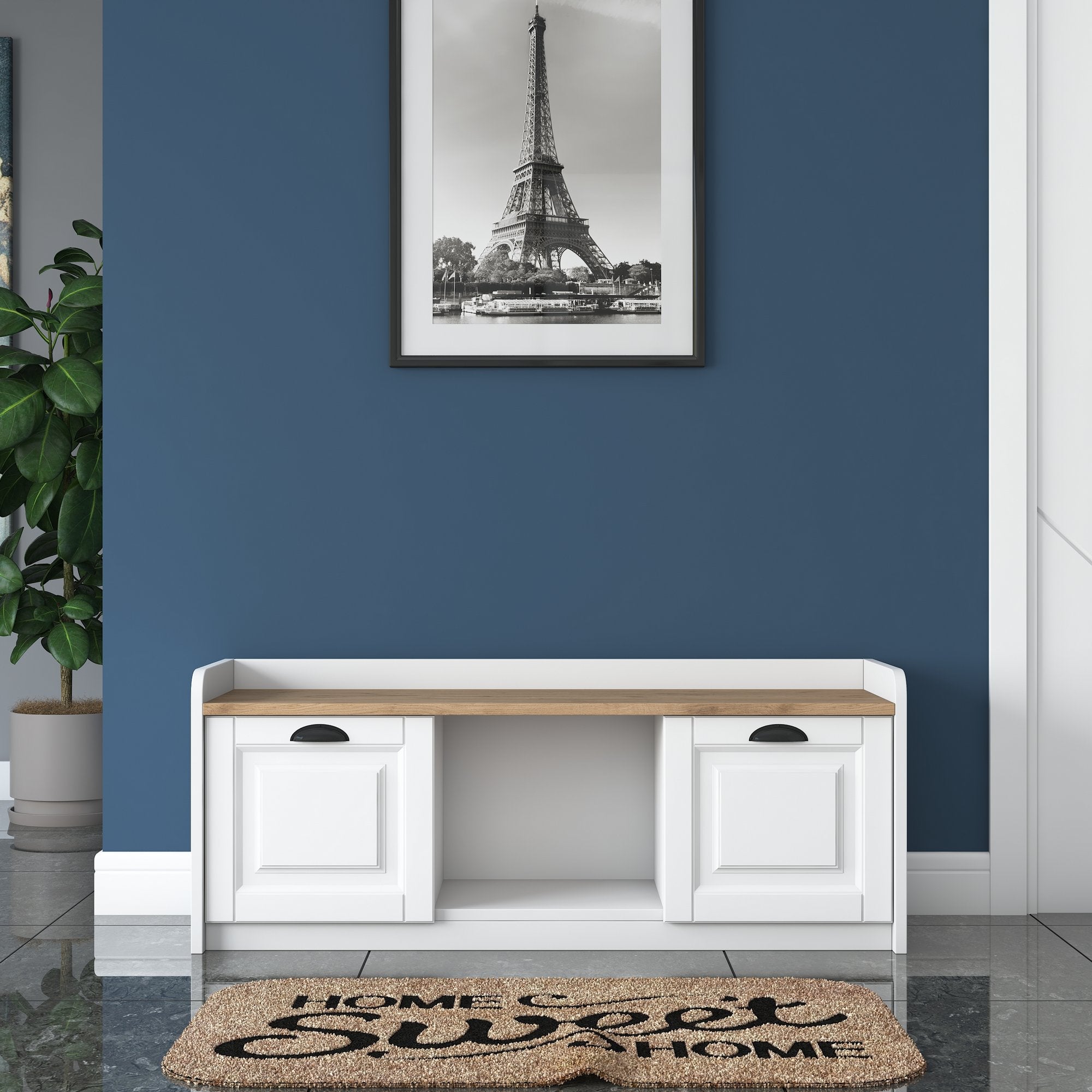 Meubles À Chaussures P2 - Blanc / Noyer