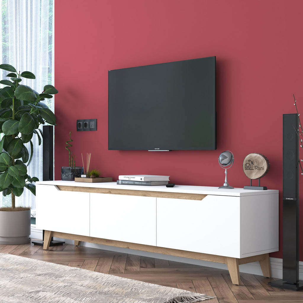 Meubles Tv D1 - Blanc / Noyer