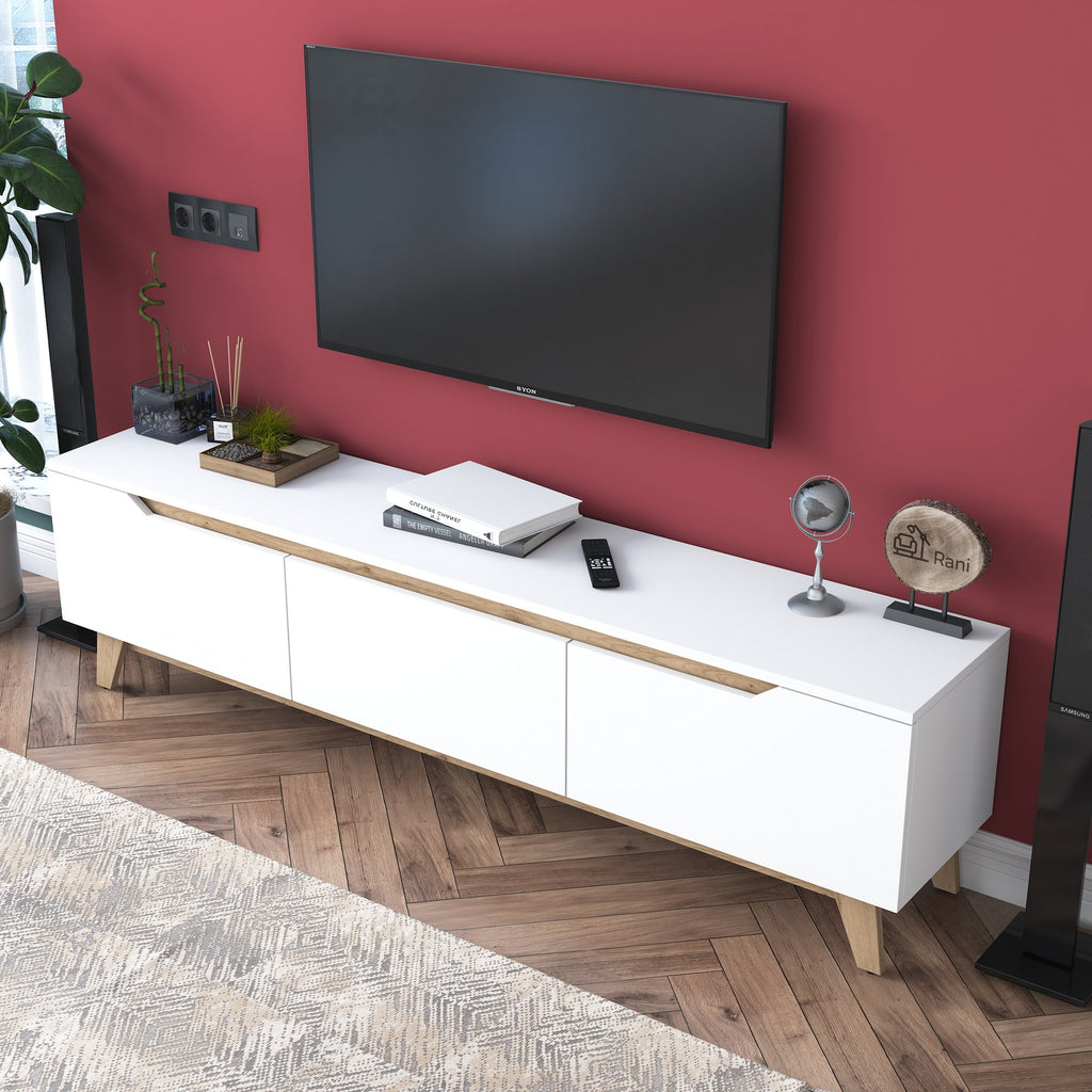 Meubles Tv D1 - Blanc / Noyer