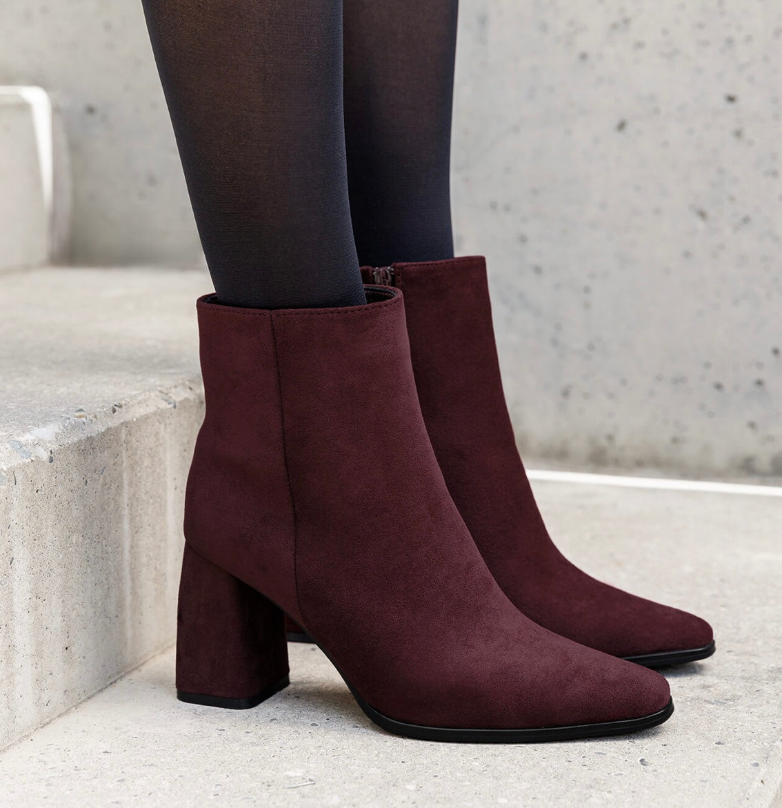 Bottines En Suédine Mia Bordeaux