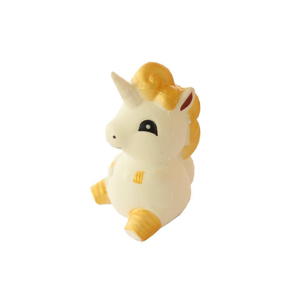 Gros Squishy Licorne Blanche Et Dorée