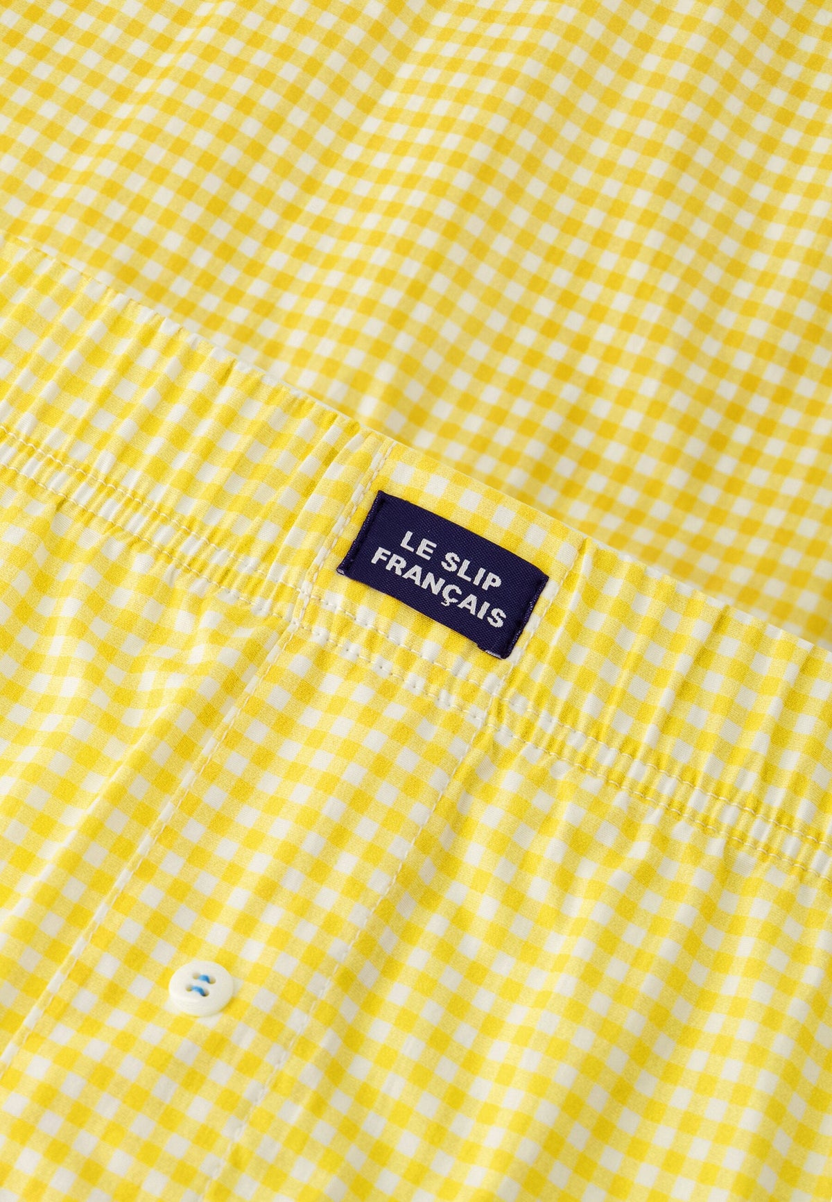 Jacques Gingham Cotton Boxers - Lemon Yellow