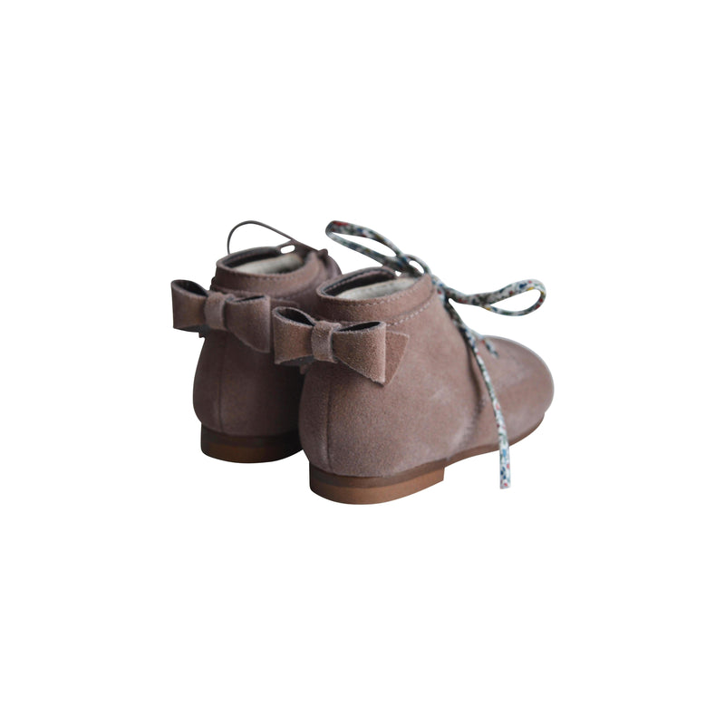 Chaussures Bottillons Albertine - Nubuck Vieux Rose Taupe - Fille