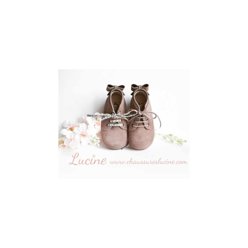 Chaussures Bottillons Albertine - Nubuck Vieux Rose Taupe - Fille