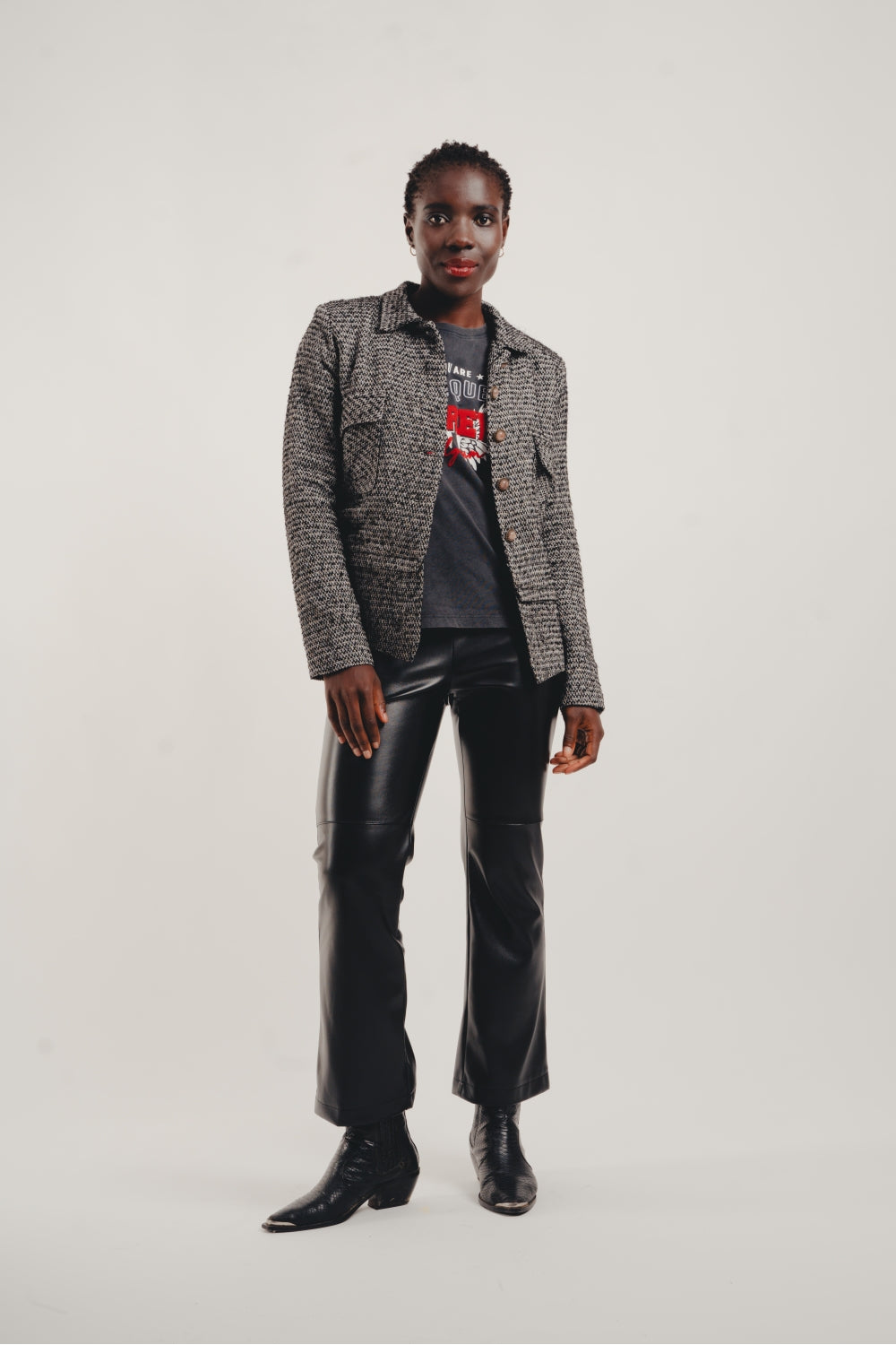 Pantalones negros con efecto de cuero The Rodney