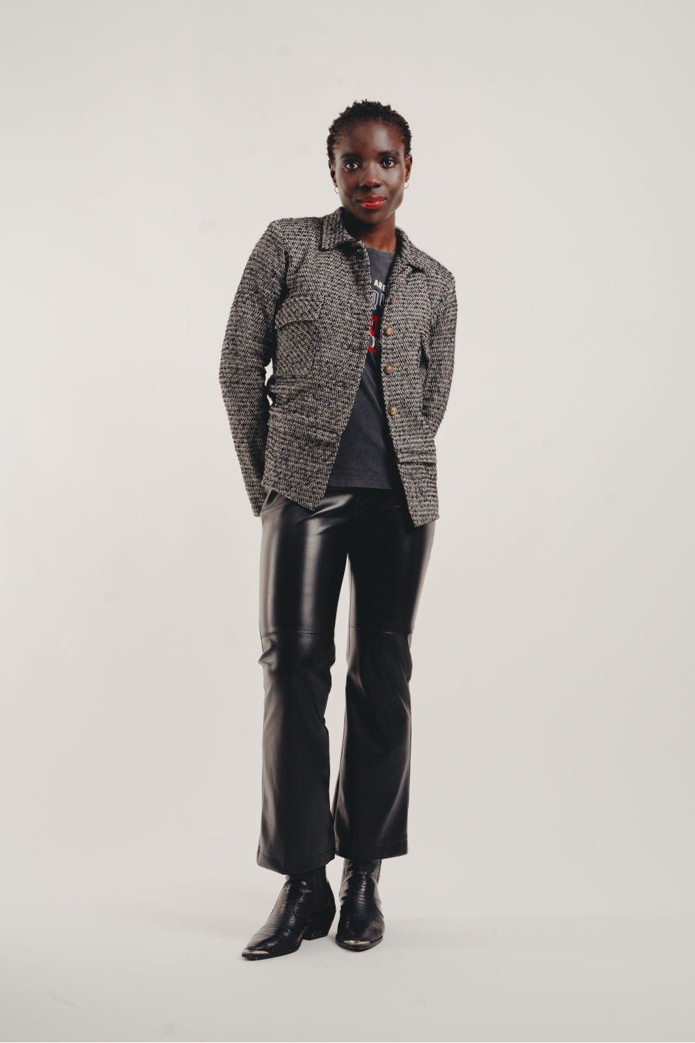Pantalones negros con efecto de cuero The Rodney