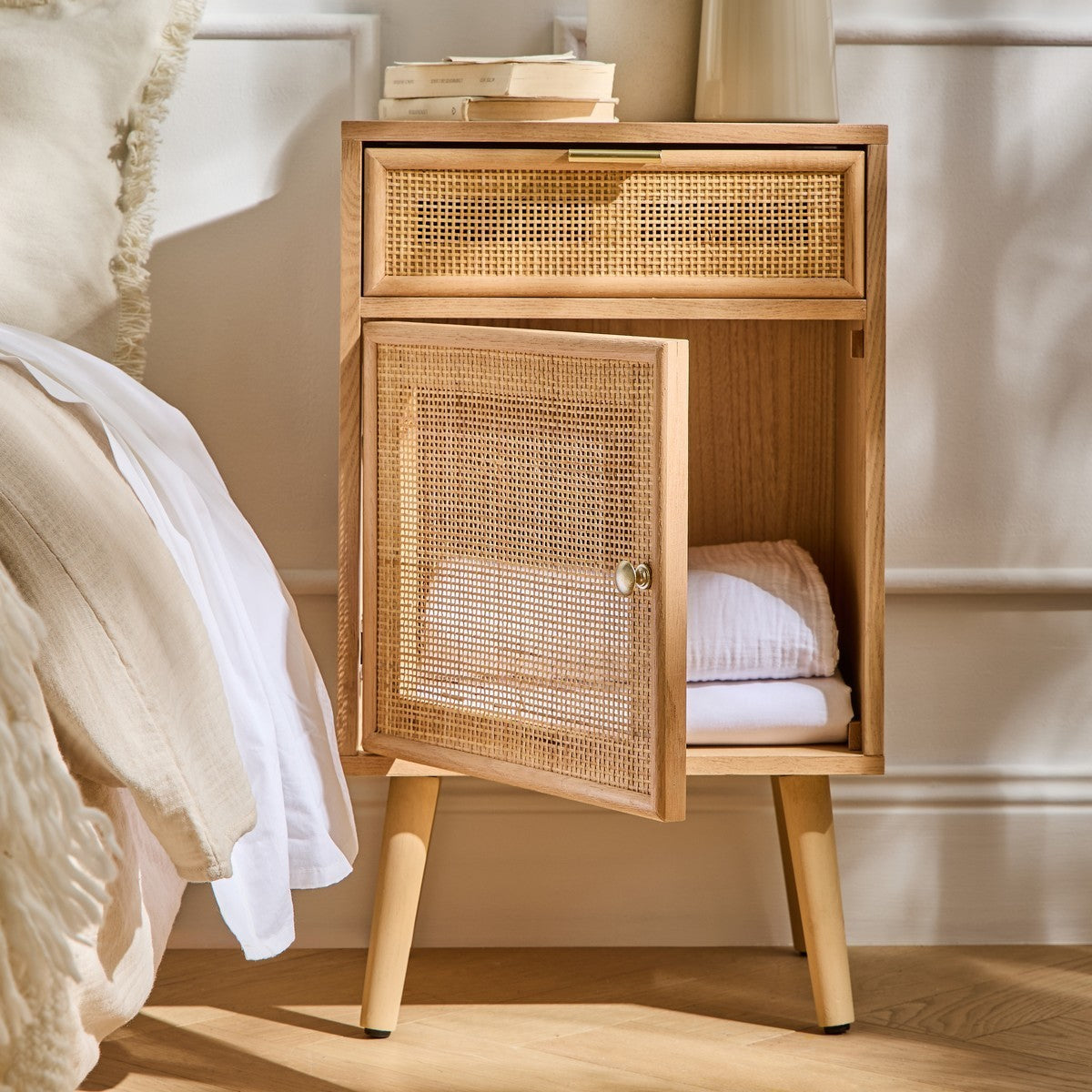 Miya - Table De Chevet - Rotin Naturel