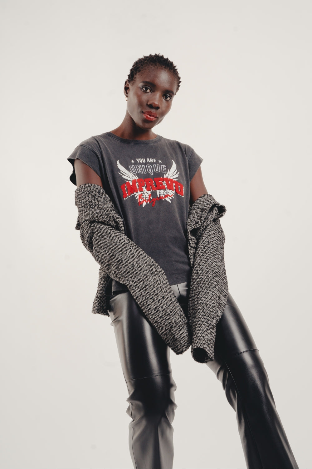 Pantalones negros con efecto de cuero The Rodney