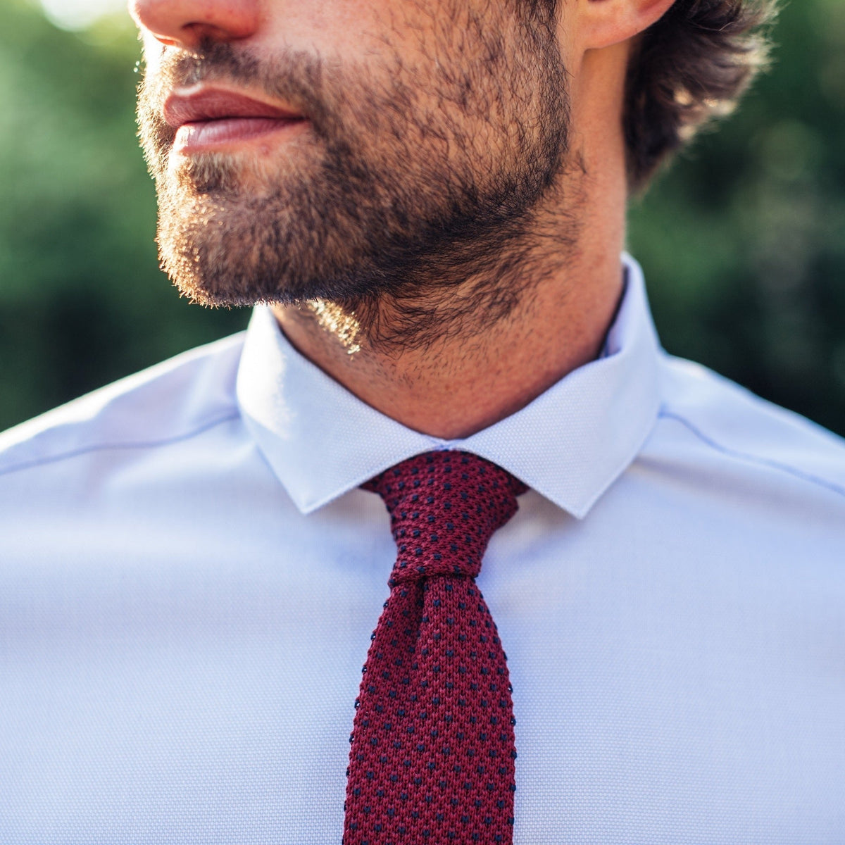 Cotton Tie - Burgundy And Blue