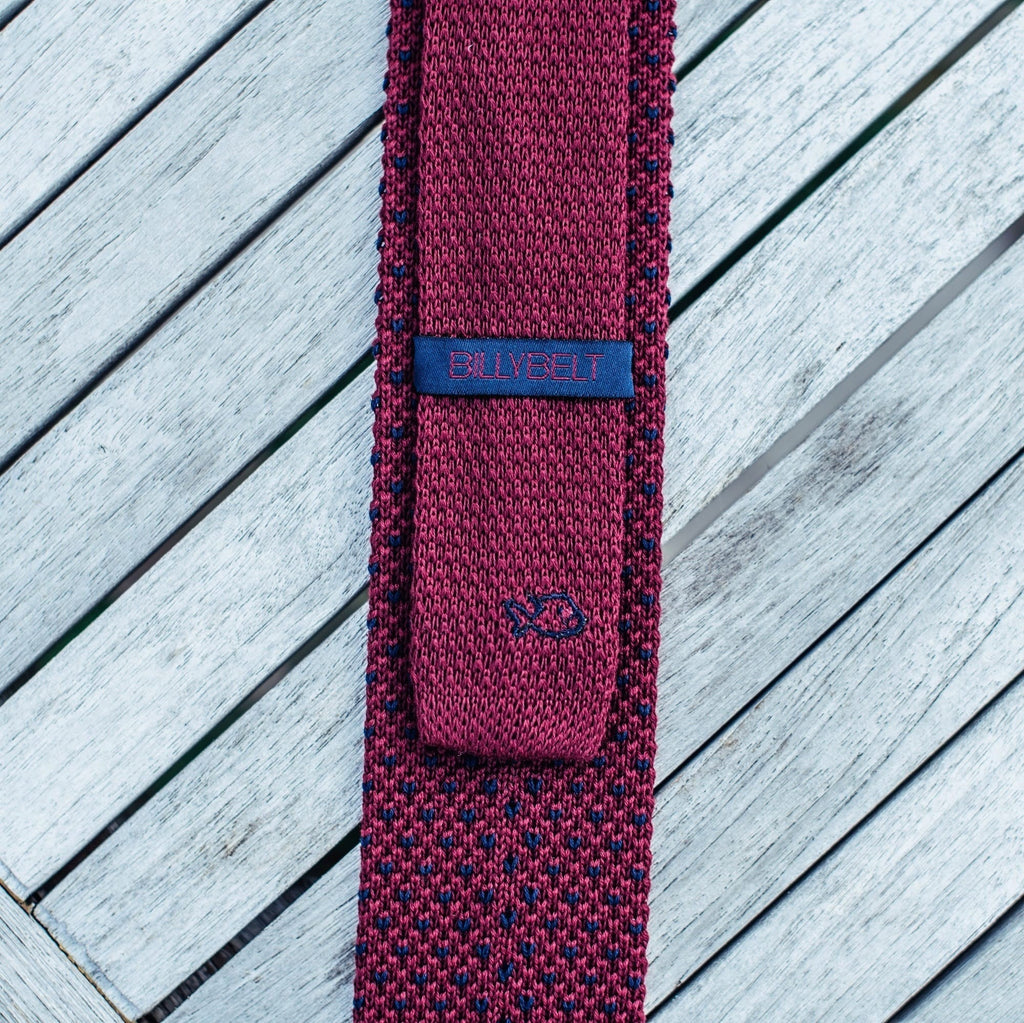 Cotton Tie - Burgundy And Blue