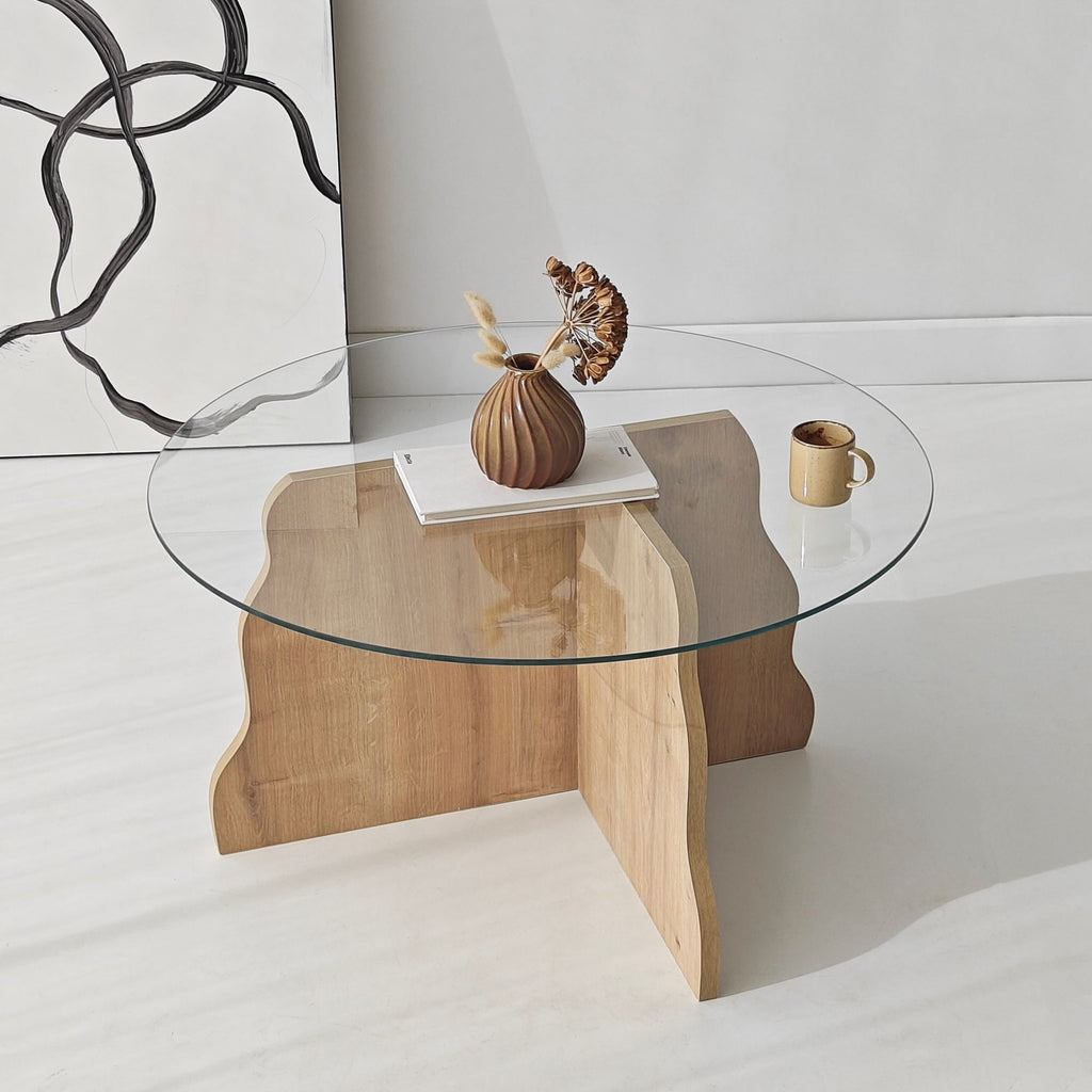 Tables Basses Butterfly - Chêne Saphir / Transparent
