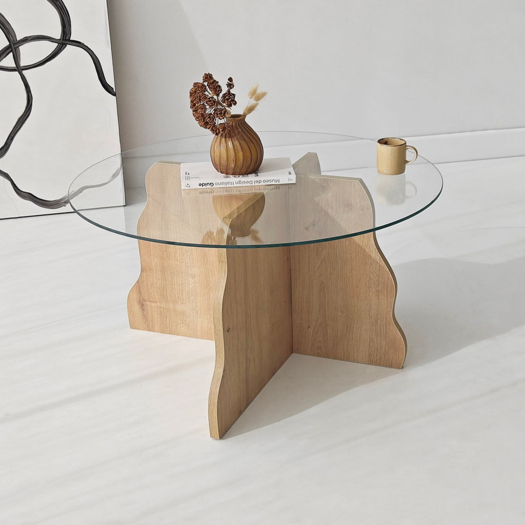Tables Basses Butterfly - Chêne Saphir / Transparent