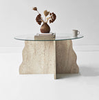 Tables Basses Butterfly - Travertin / Transparent