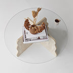 Tables Basses Butterfly - Travertin / Transparent