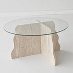 Tables Basses Butterfly - Travertin / Transparent