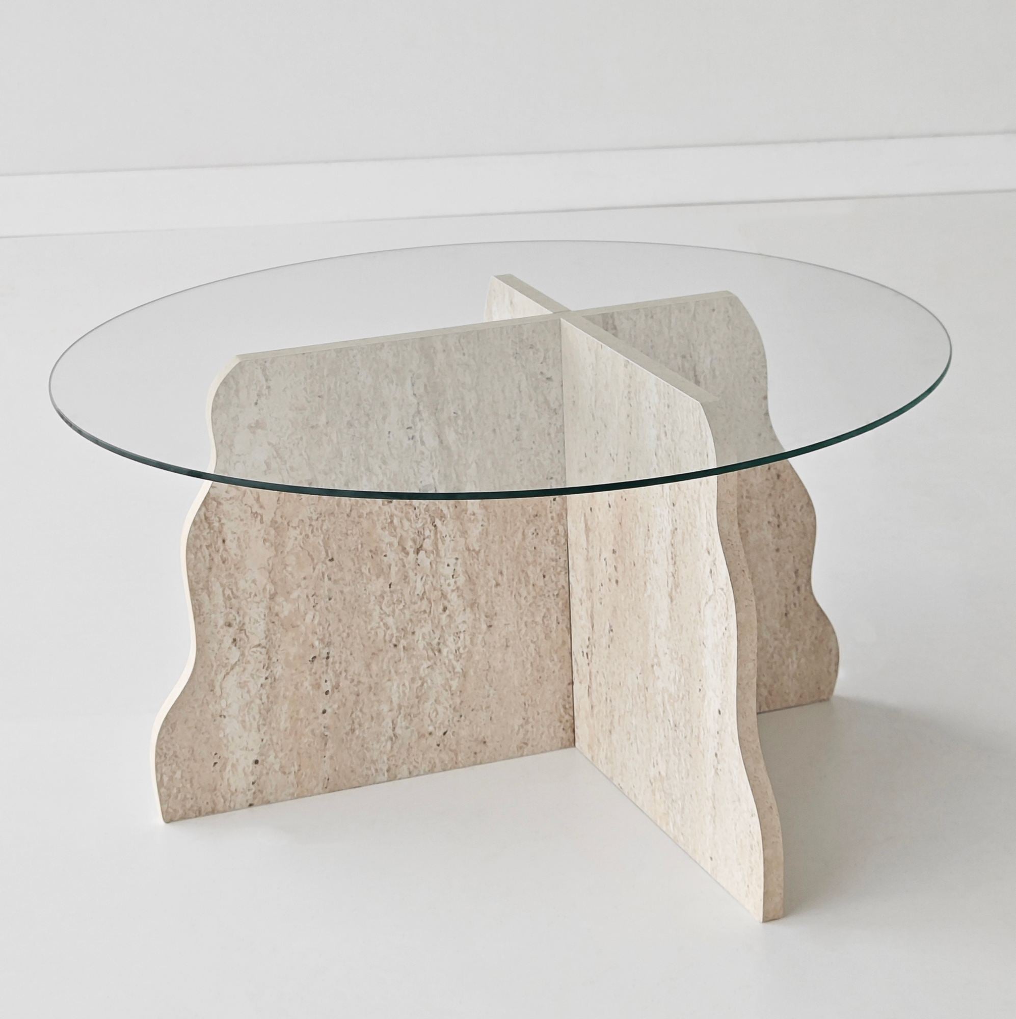 Tables Basses Butterfly - Travertin / Transparent