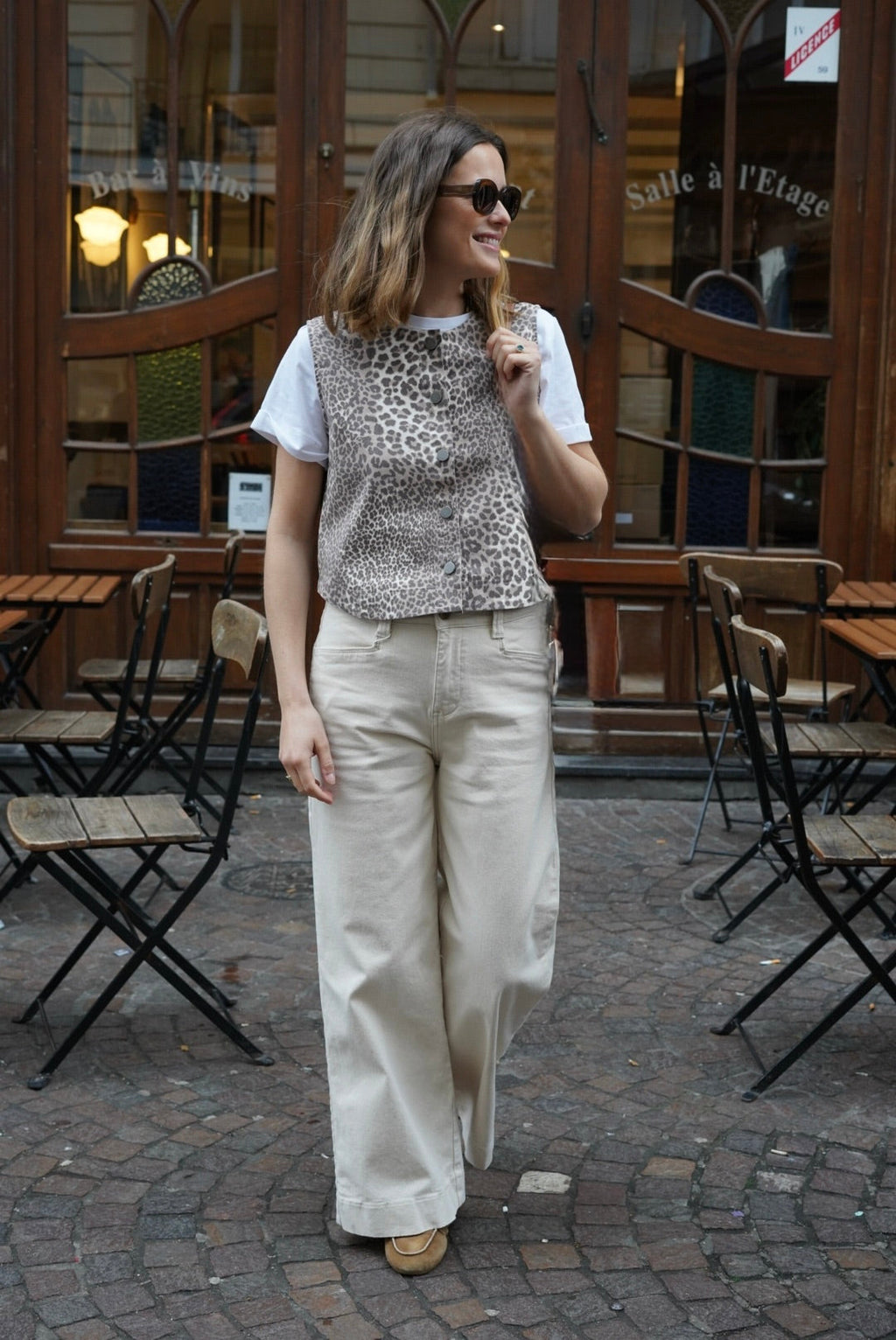 Raoul Leopard Sleeveless Top