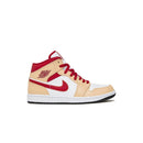 Air Jordan 1 Mid Beige White Red - Rouge