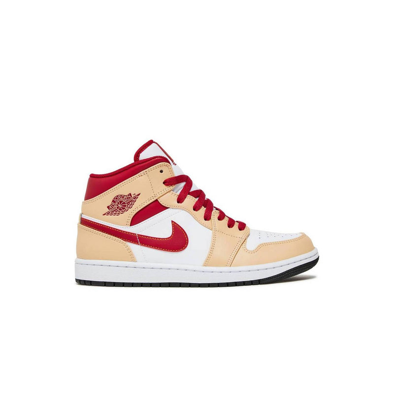 Air Jordan 1 Mid Beige White Red - Rouge