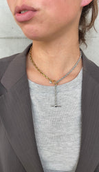 Collana Sottile Intrecciata Bicolore