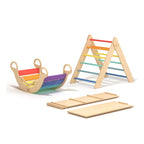 Grand Triangle De Pikler + 2 Planches Double Face + Bascule D'Équilibre