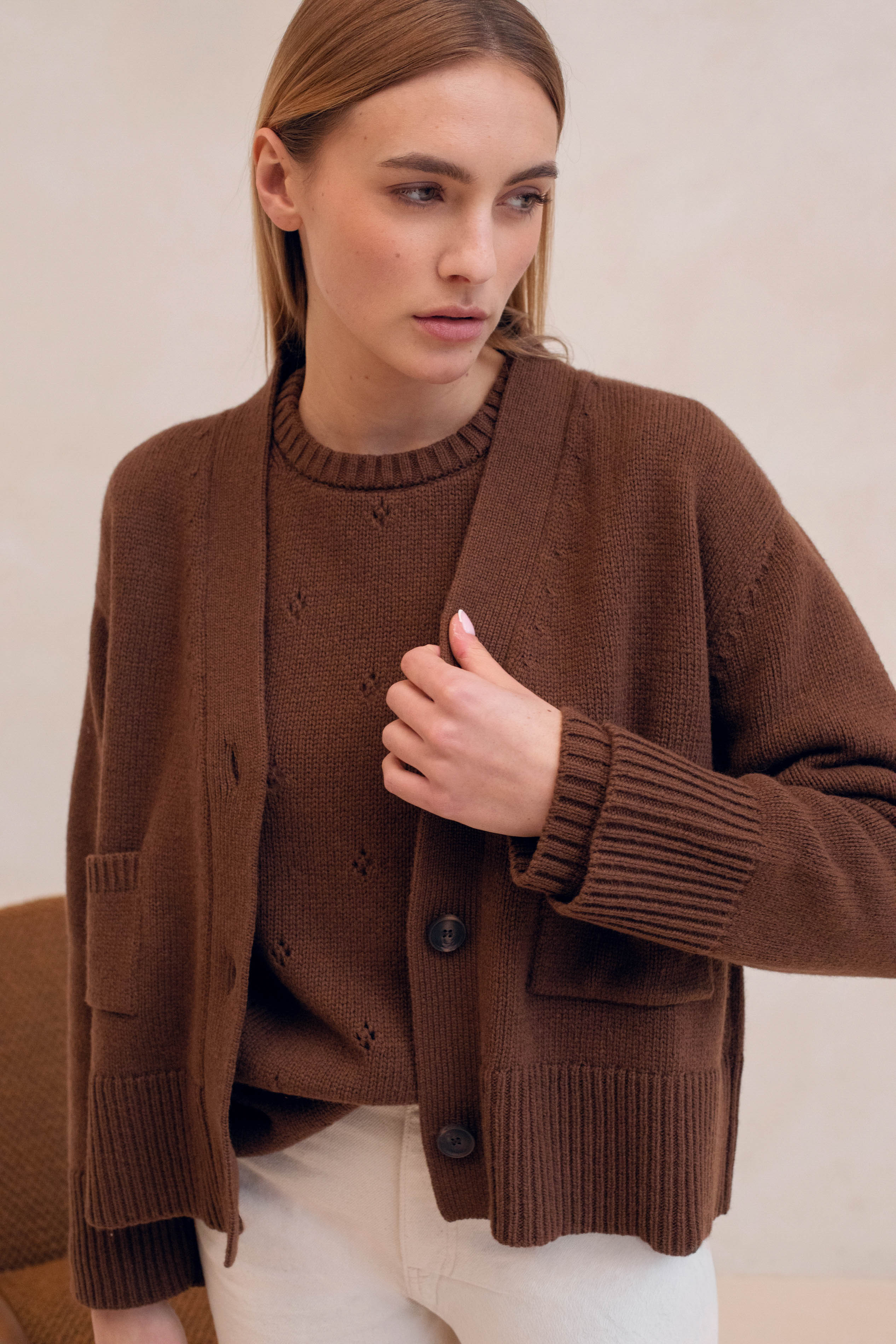 Le Vivaldi Knitted Sweater - Medium Brown