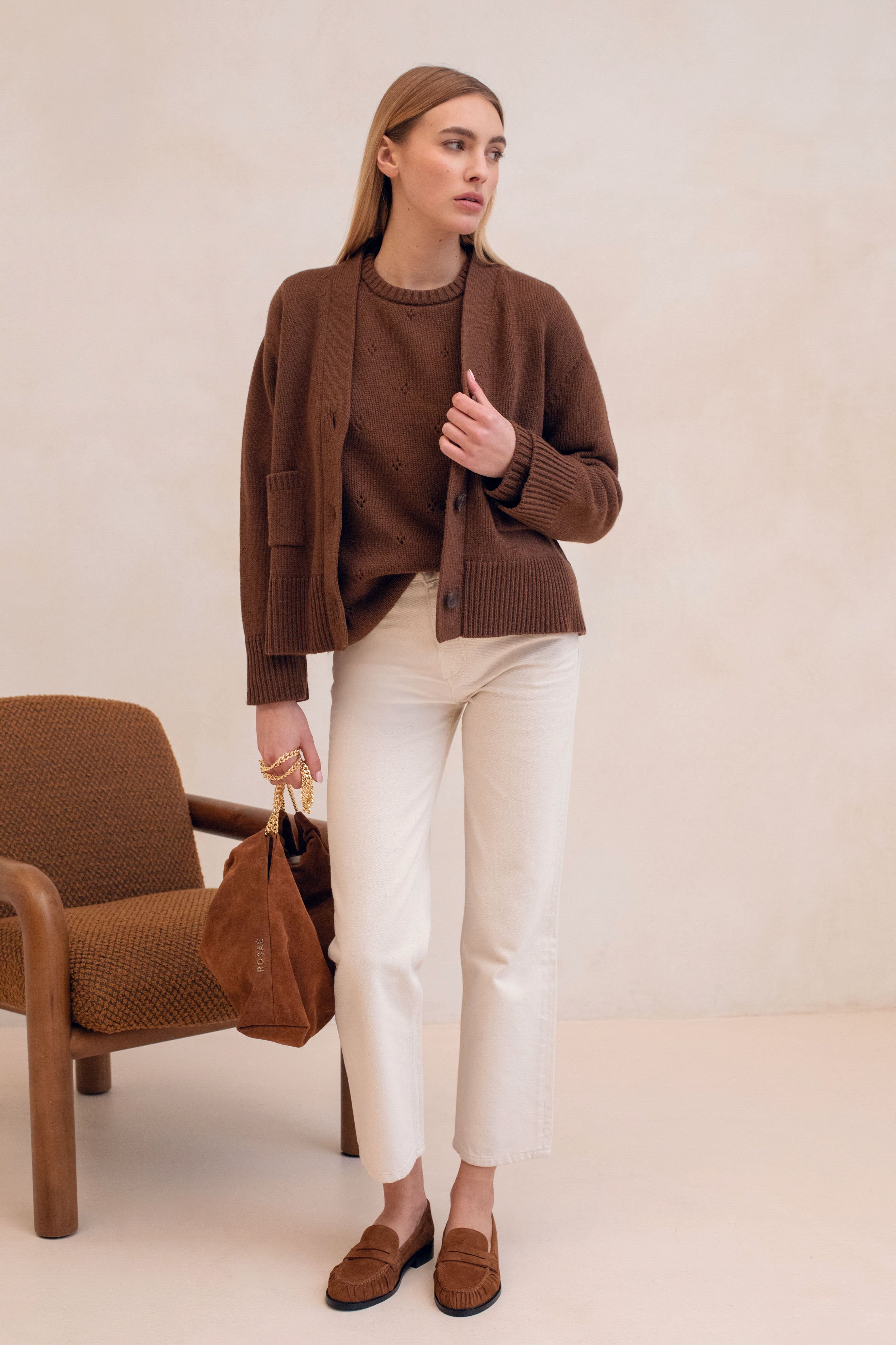 Le Vivaldi Knitted Sweater - Medium Brown
