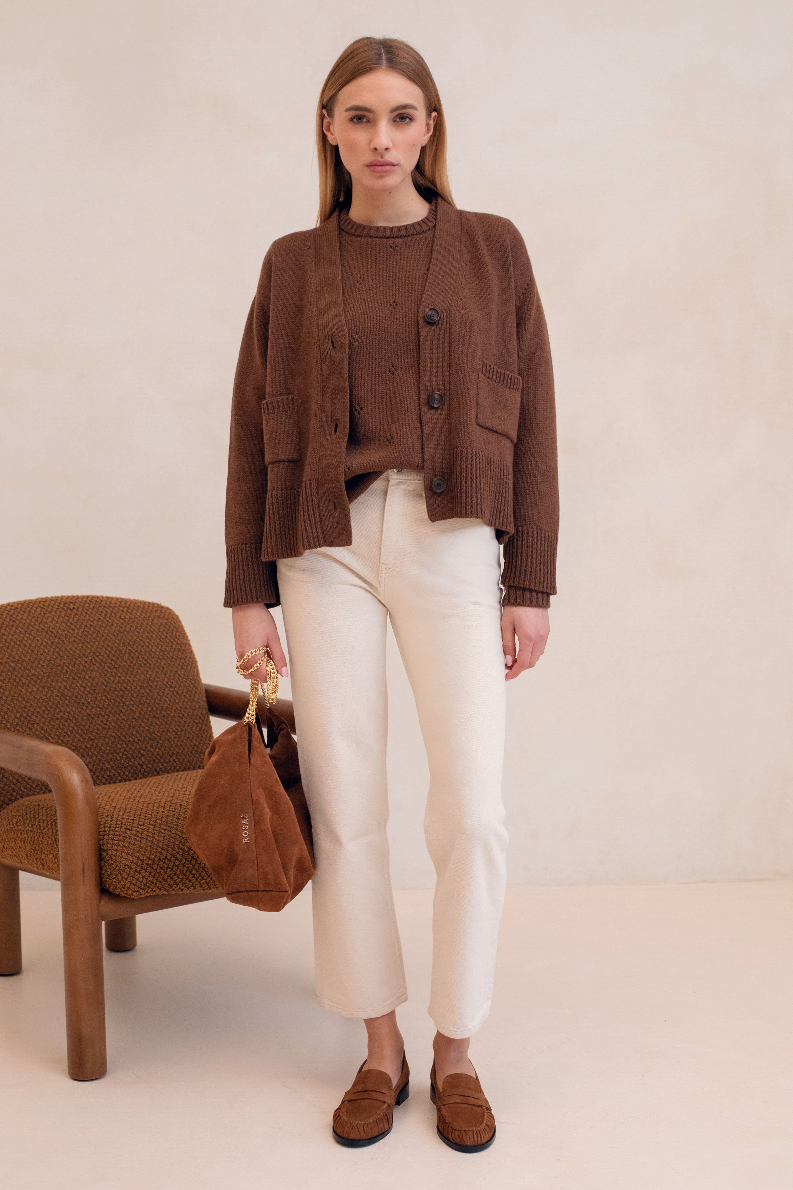 Le Vivaldi Knitted Sweater - Medium Brown